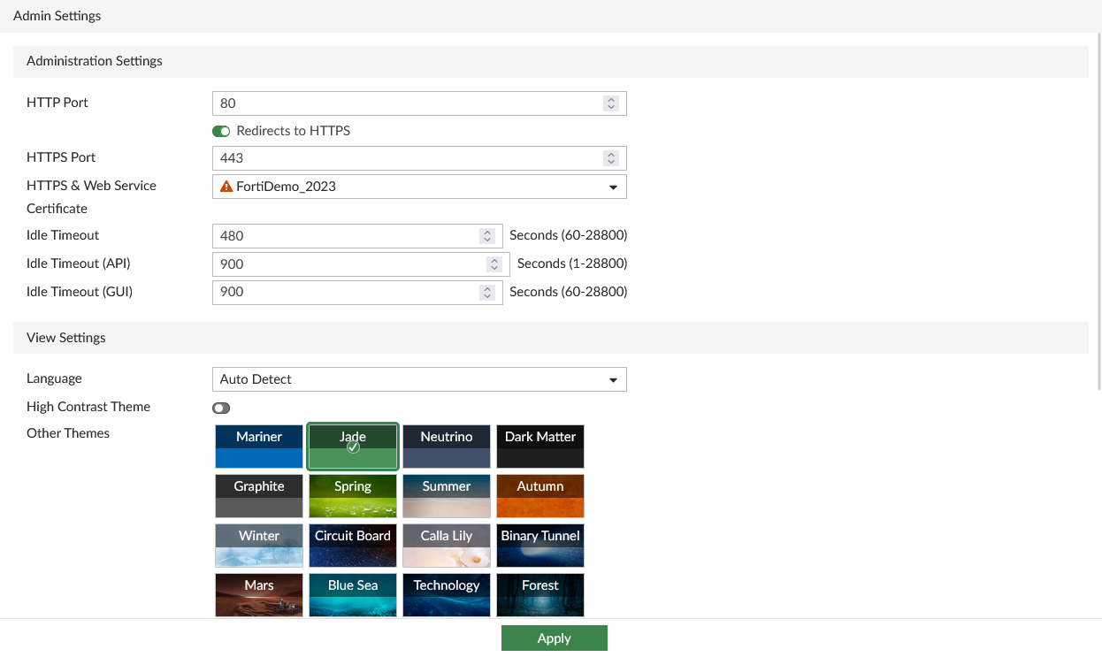 Global Administration Settings Fortianalyzer 7 4 3 Fortinet